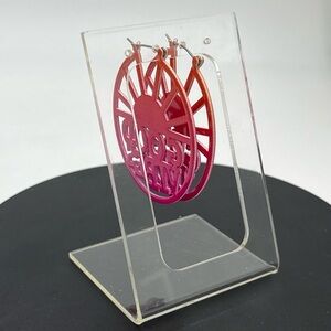 Betsey Johnson Catch The Wave Good Vibes Hoop Earrings Pink &‎ Orange
Ombre